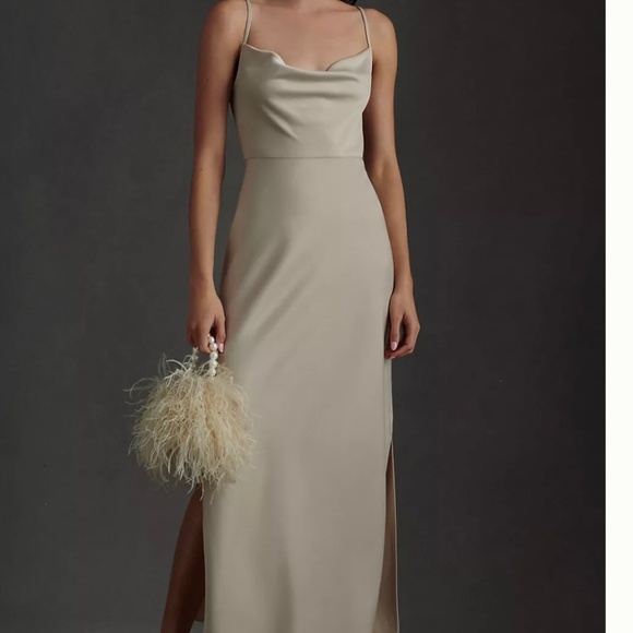 BHLDN Dresses & Skirts - Cali Satin Charmeuse Midi Dress